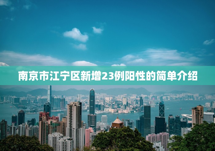 南京市江宁区新增23例阳性的简单介绍